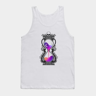 Antique Hourglass illustration with skull and stars. Memento mori Tank Top